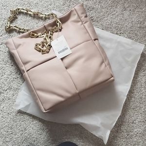 Bohme blush quilted bag with chain